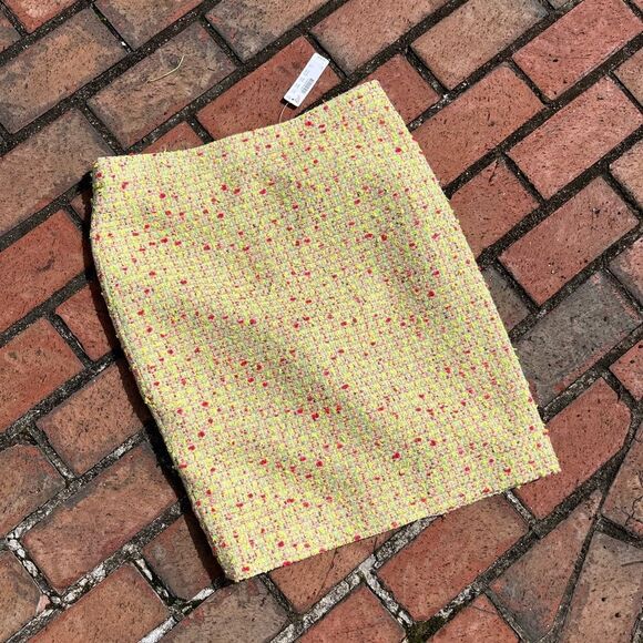 J Crew Neon Tweed Boucle Pencil Skirt NWT - Picture 5 of 7